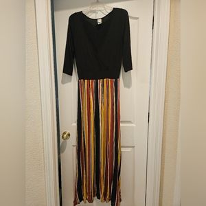 Lilian 3/4 sleeve long dress, v neck, slits on both sides, Forever 21+, size 0x